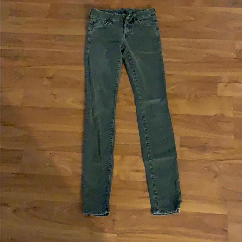 7 for all mankind gwenevere olive skinny jeans